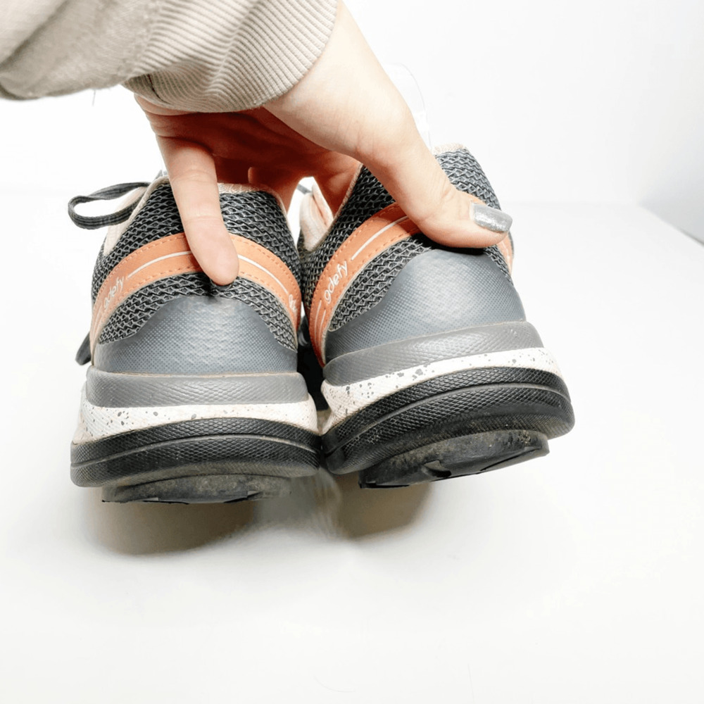 Gravity Defyer GDEFY Mighty Walk Athletic Shoes gray orange comfort Women's 9.5 - Picture 3 of 5